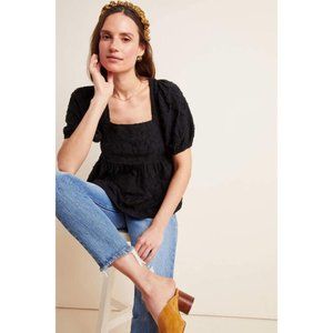 NWT Anthropologei Batia Textured Babydoll Top